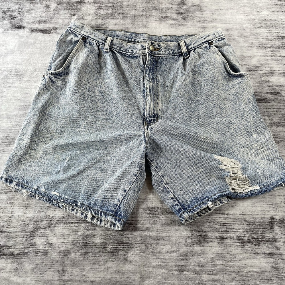 Vintage Bristol Blues Acid Wash Denim Shorts USA Made 80s Retro Blue